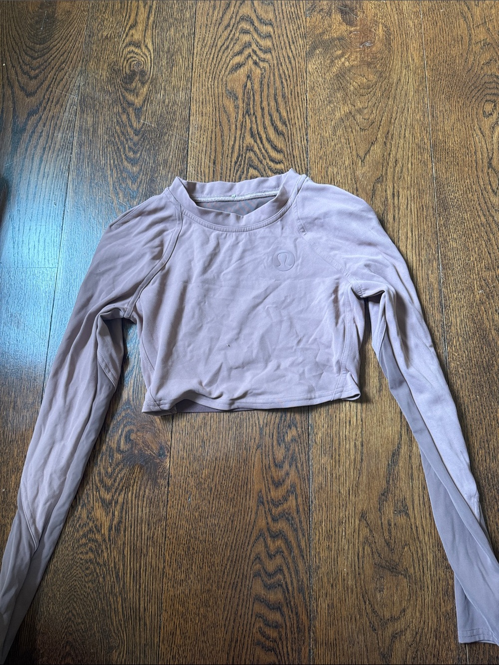 lululemon athletica Dusty Mauve Long-Sleeve Logo Cropped Tee